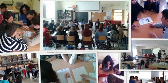 Imagen: Collage con varias fotografías del IES Sácilis realizando Prácticas Educativas de Éxito.