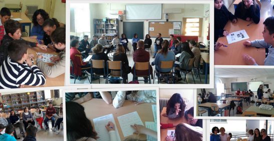 Imagen: Collage con varias fotografías del IES Sácilis realizando Prácticas Educativas de Éxito.