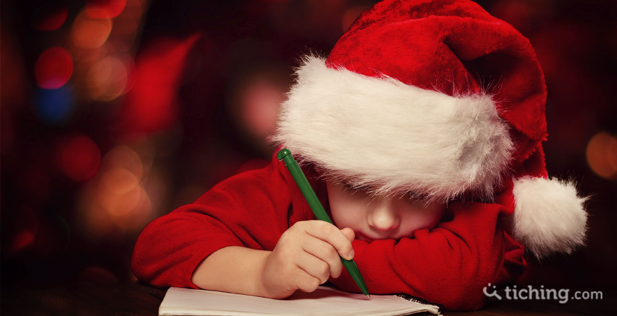 Niños escribiendo carta de Navidad