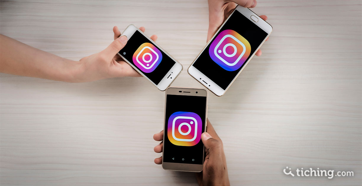 Smartphones con icono de Instagram para ilustrar sus posibilidades educativas